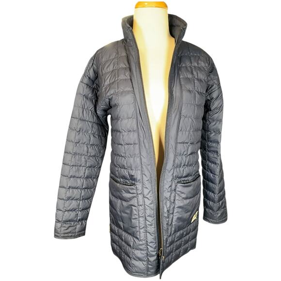 The North Face ThermoBall Eco Long Jacket Small Navy Blue Lightweight Puffer Coa - Picture 3 of 14